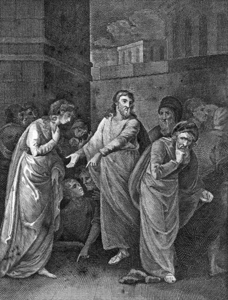 Detail of A woman accused of adultery by Anonymous