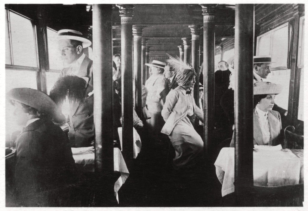 Detail of Film company on board Zeppelin LZ13 'Hansa' by Anonymous