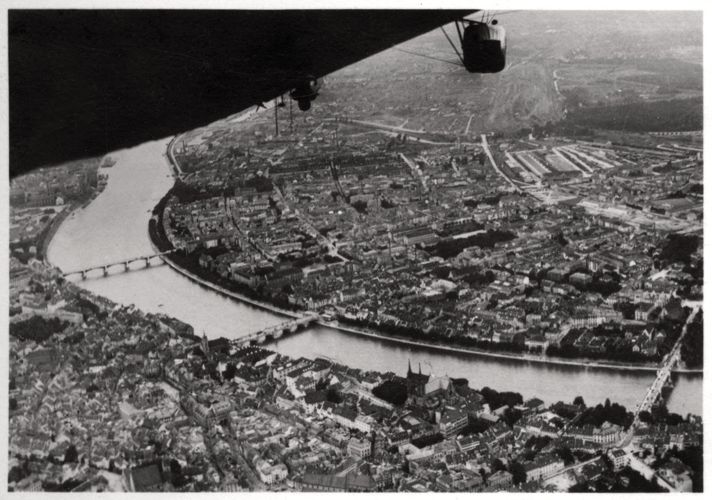 Detail of Aerial view of Basel, Switzerland, from a Zeppelin by Anonymous