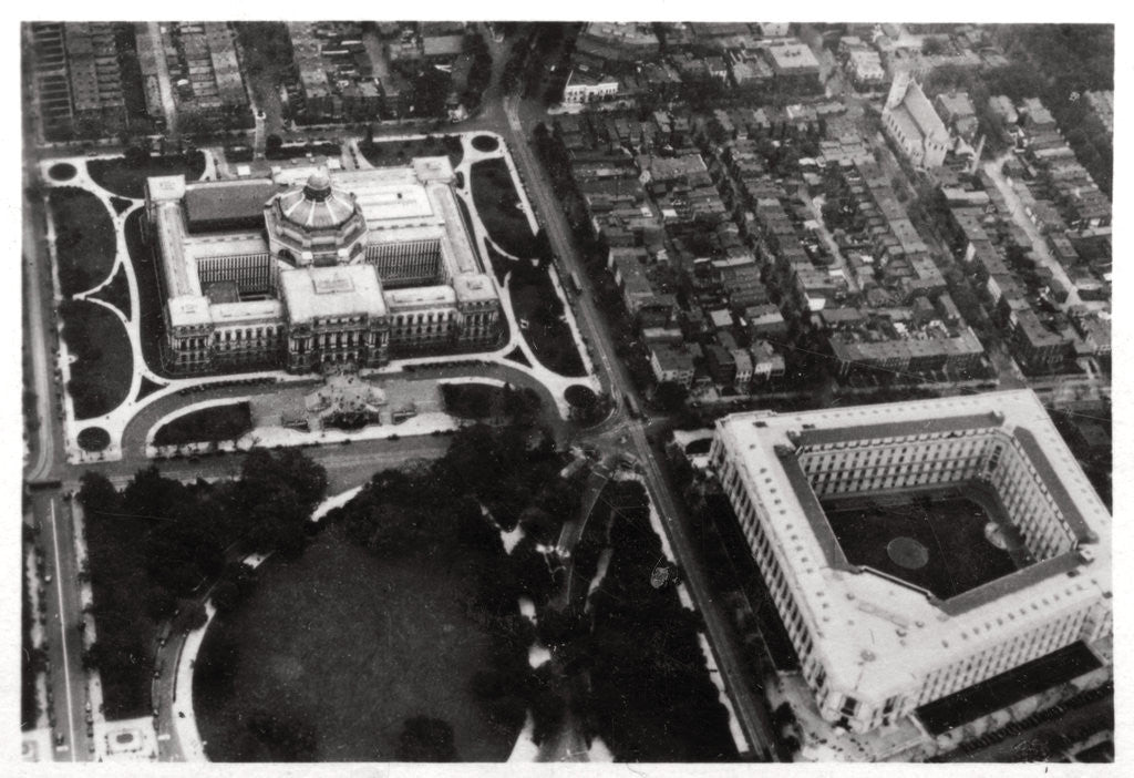 Detail of Aerial view of the Library of Congress, Washington DC, USA, from a Zeppelin by Anonymous