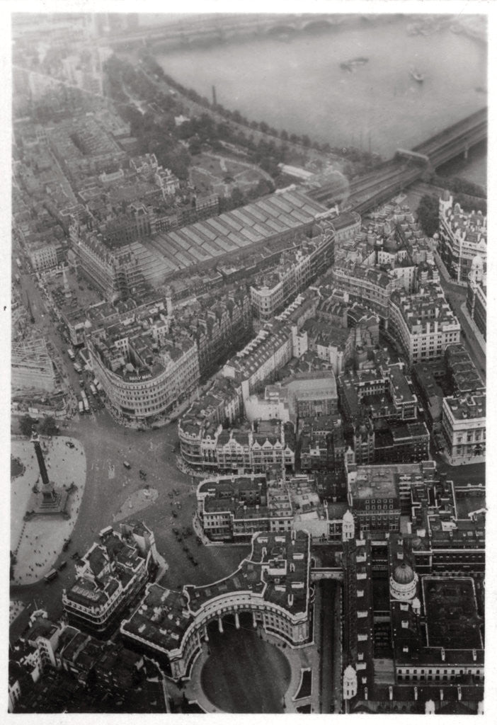 Detail of Aerial view of Trafalgar Square, London, from a Zeppelin by Anonymous