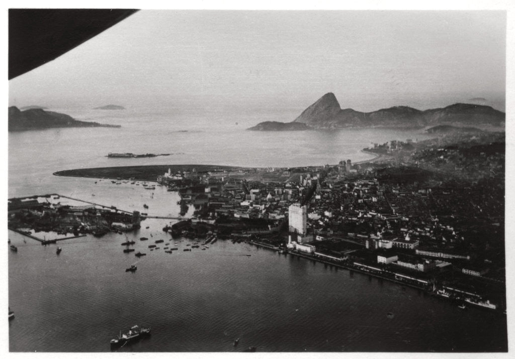 Detail of Aerial view of Rio de Janeiro, Brazil, from a Zeppelin by Anonymous