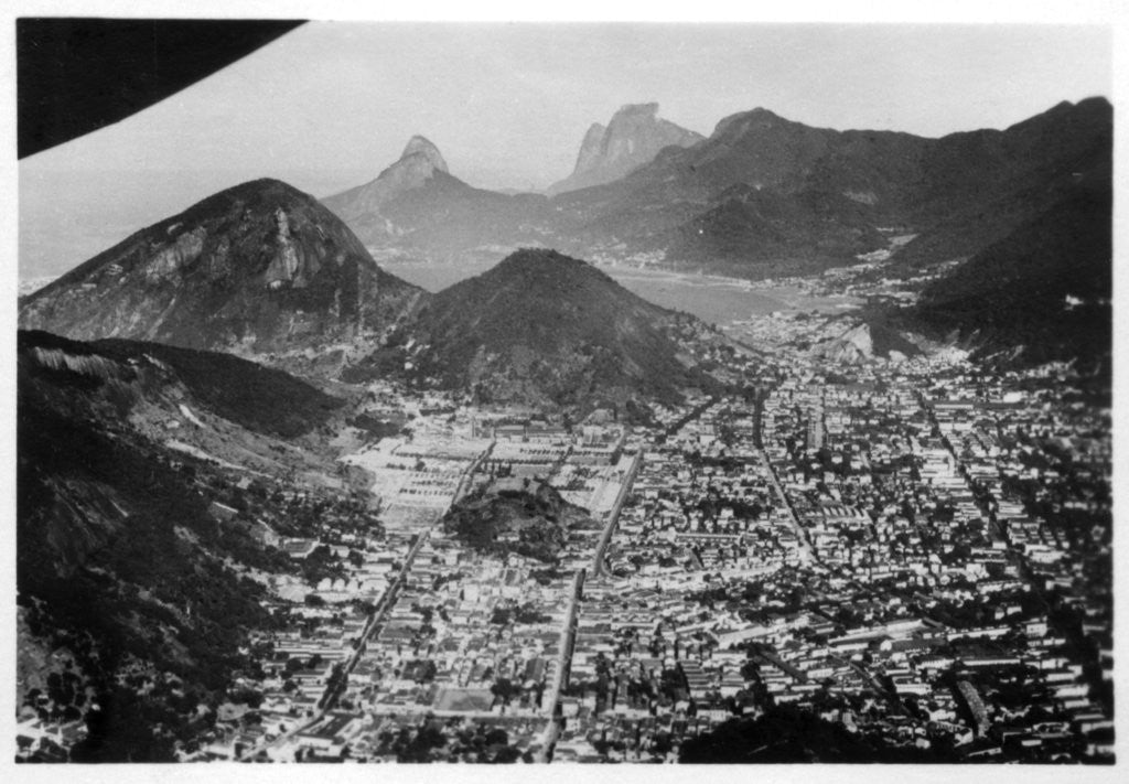 Detail of Aerial view of Rio de Janeiro, Brazil, from a Zeppelin by Anonymous