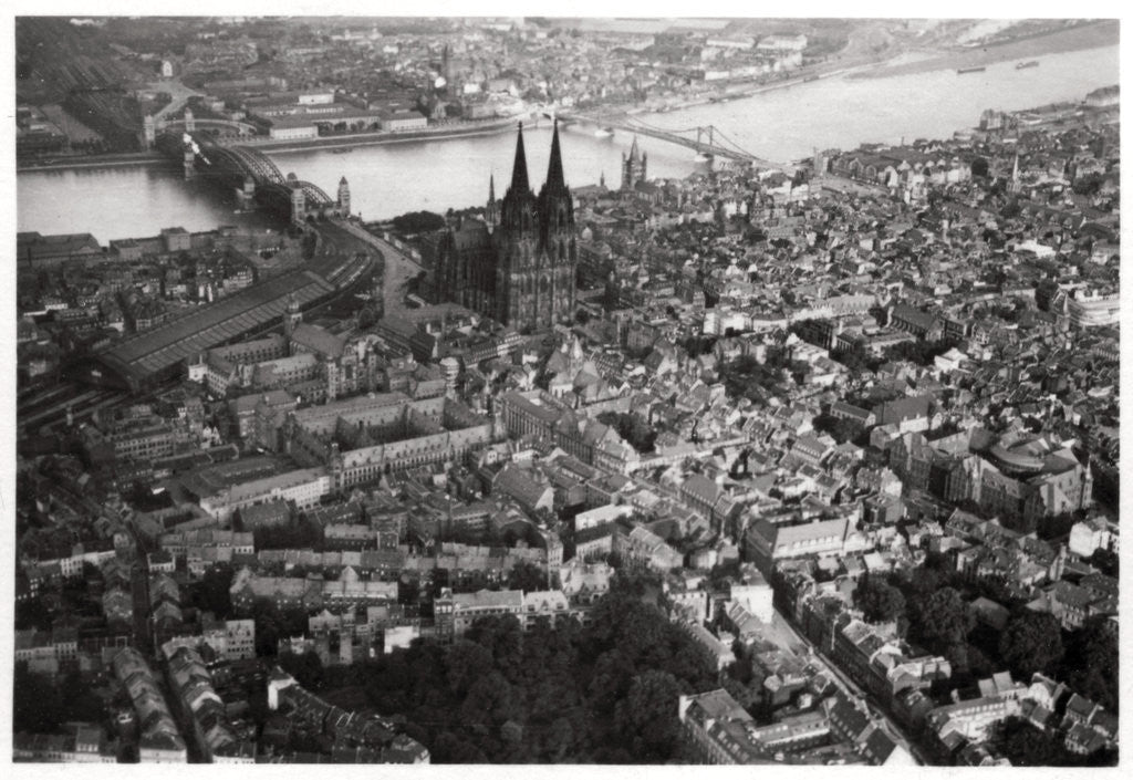 Detail of Aerial view of Cologne, North Rhine-Westphalia, Germany, from a Zeppelin by Anonymous