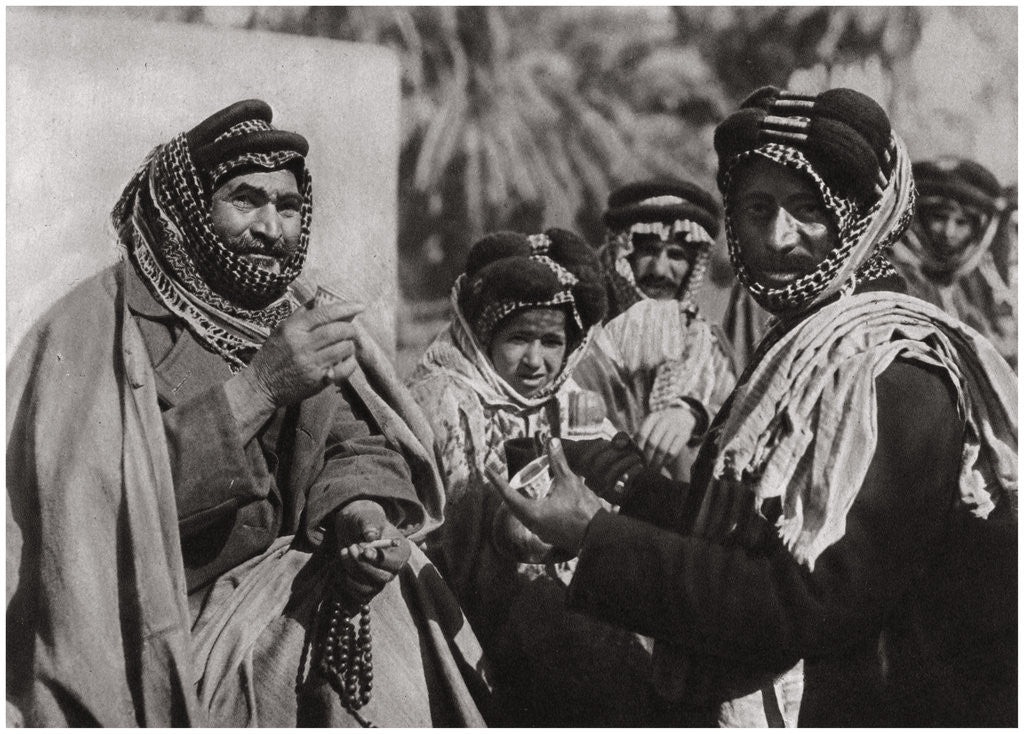 Detail of A sheikh enjoying the famous Arab coffee by A Kerim