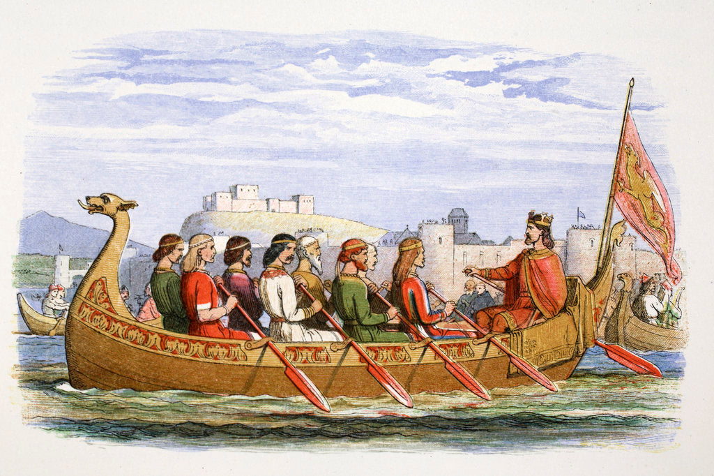 Detail of The barge of Edgar manned by eight kings on the Dee by James William Edmund Doyle