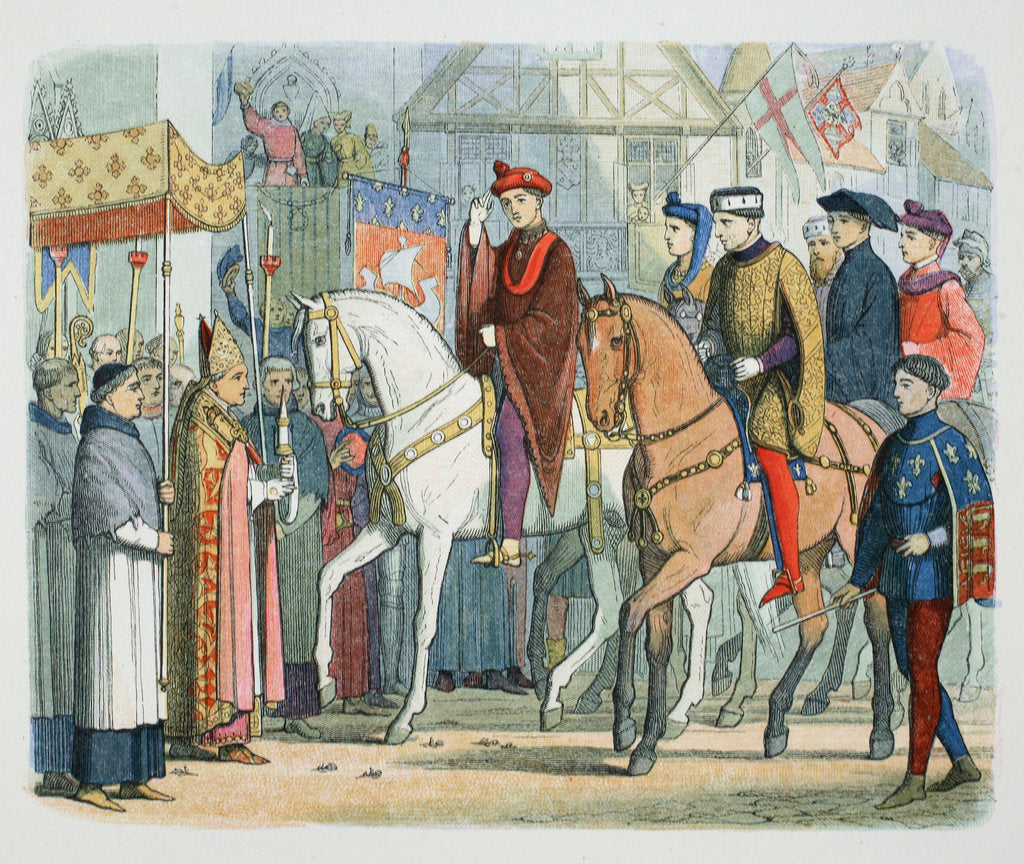 Detail of Charles VI of France and Henry V of England welcomed by the clergy by James William Edmund Doyle