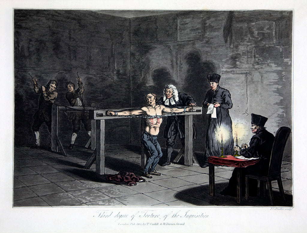 Detail of Third Degree of Torture of the Inquisition by LC Stadler