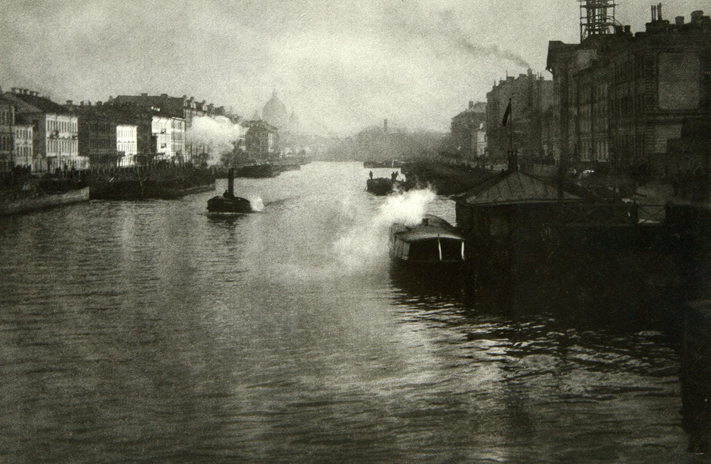 Detail of The Fontanka River in St Petersburg, Russia, 1900s by Fred Boisson