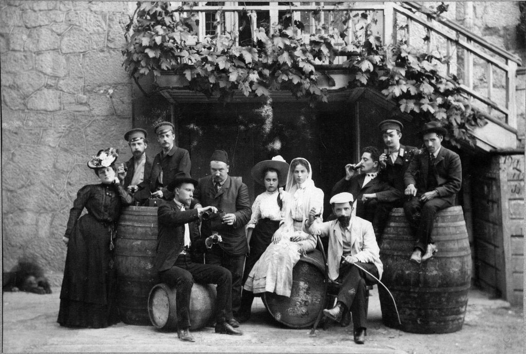 Detail of Russian author Alexander Kuprin with his wife in Yalta, Crimea, early 20th century by Unknown