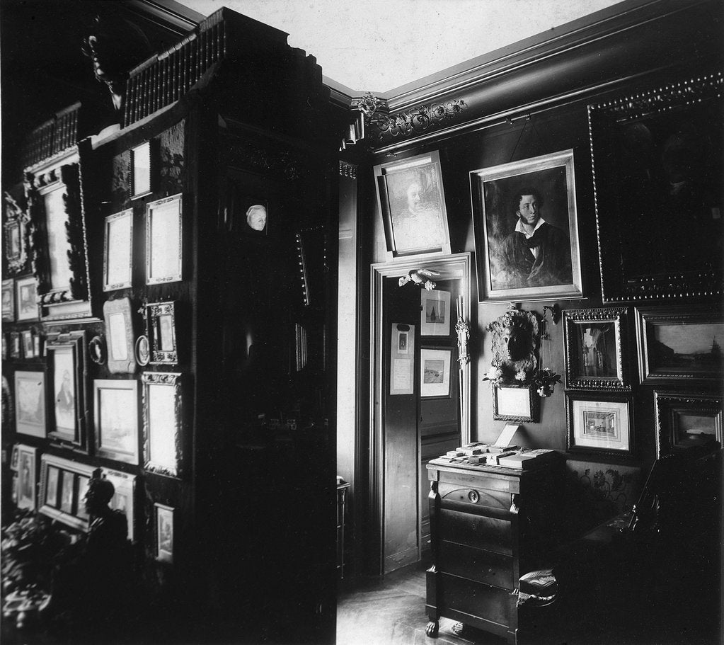 Detail of Interior of the Museum of the author and Historian Alexander Onegin in Paris, 1920s. by Anonymous