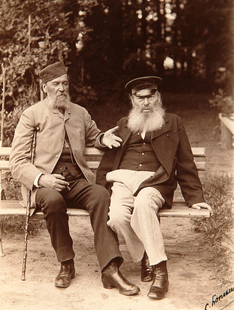 Detail of Yakov Polonsky and Afanasy Fet, Russian poets, c1890. by Sergei Dmitrievich Botkin