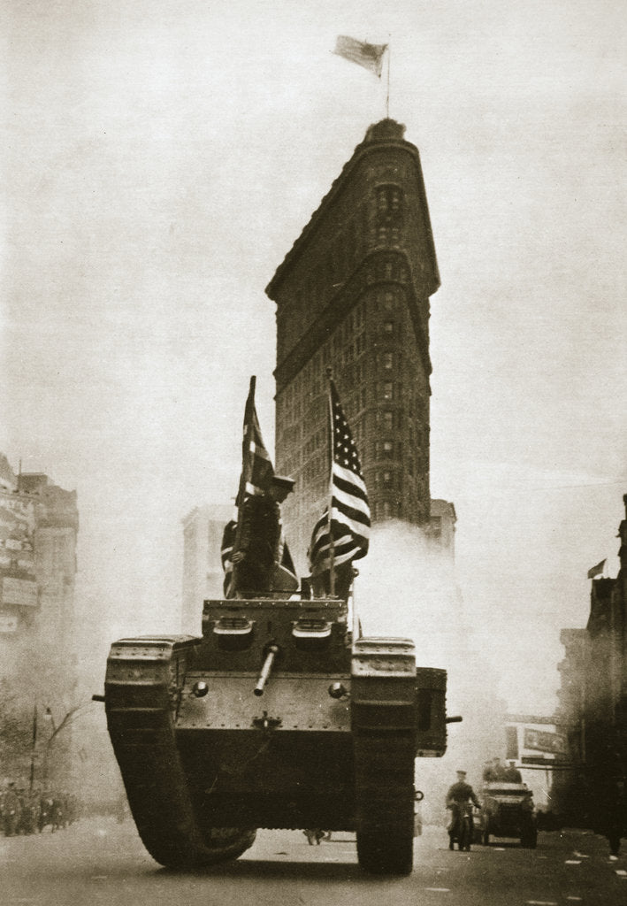 Detail of British tank Britannia on Fifth Avenue, New York City, USA, c1917-c1918 by Unknown
