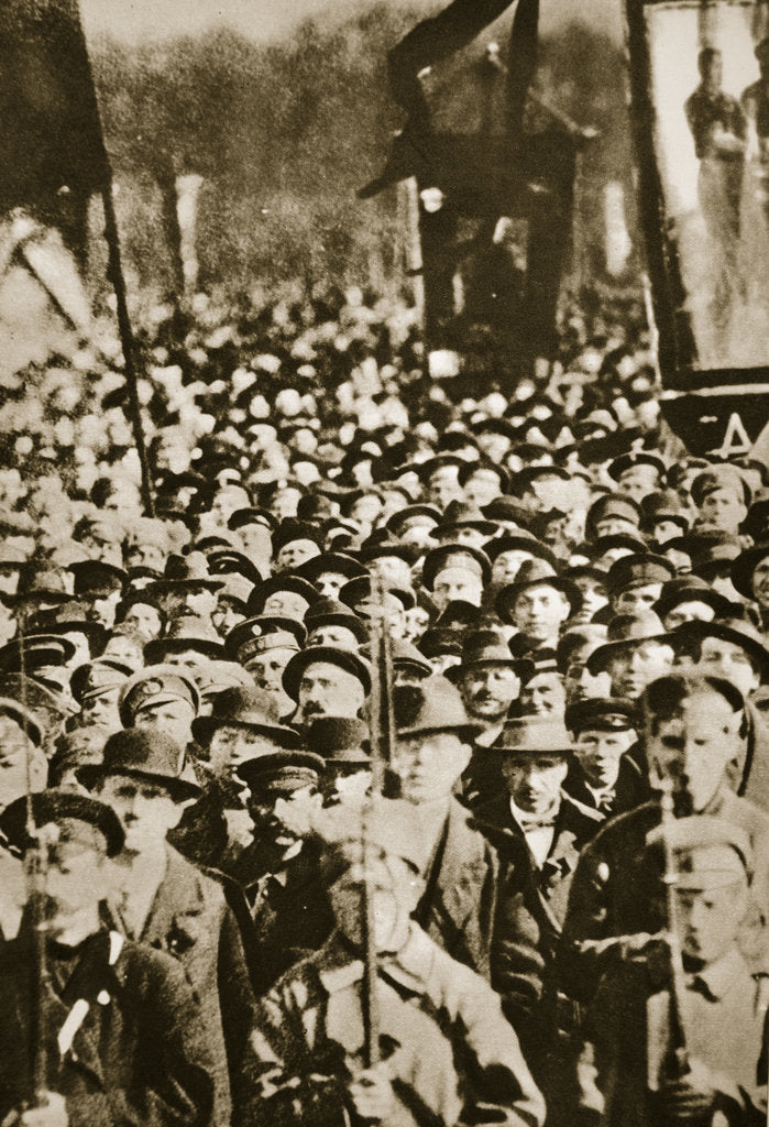 Detail of Russian revolutionaries in Petrograd (St Petersburg), Russia, 1917 by Unknown