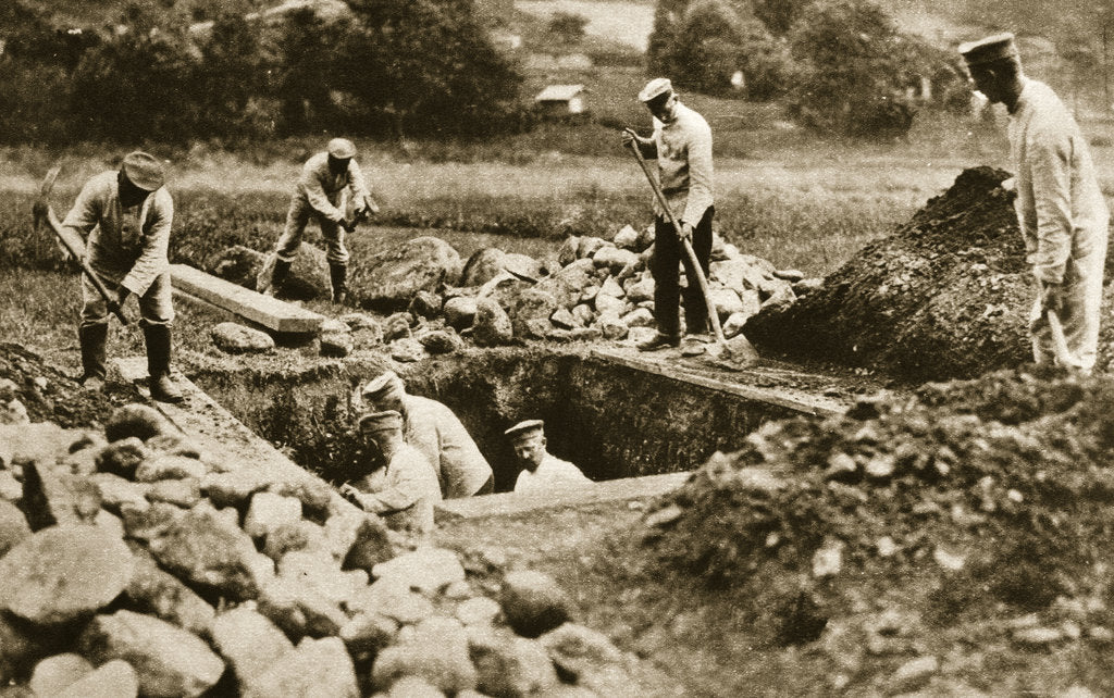 Detail of Digging mass graves behind the German lines, World War I, c1914-c1918 by Unknown