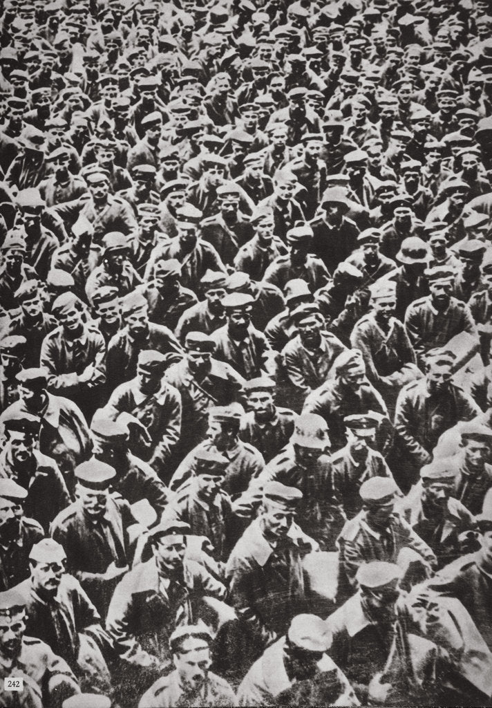 Detail of Thousands of German prisoners captured by the Allied advance, World War I, 1918 by Unknown