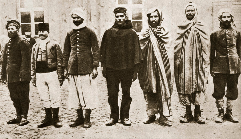 Detail of Captured French colonial soldiers in a German prison camp by Anonymous
