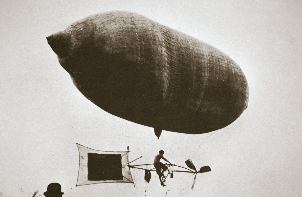 Detail of Sky cycle below a balloon, early 1900s by Unknown