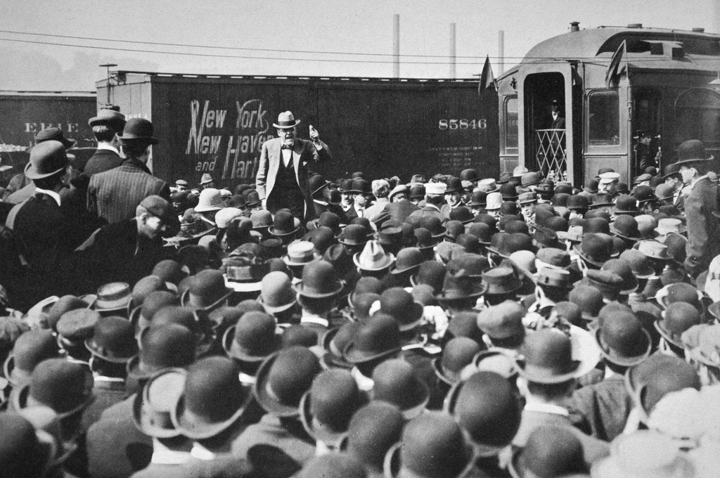 Detail of Eugene Victor Debs, American Union leader, addressing a crowd by Anonymous