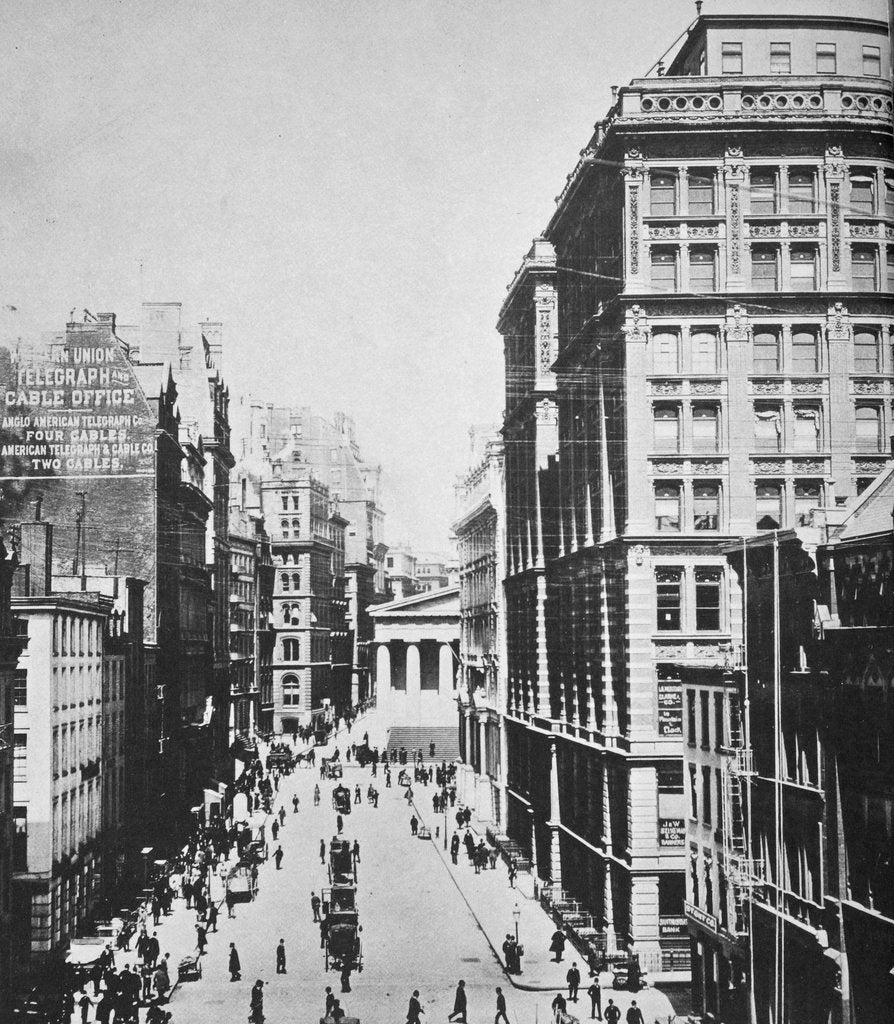 Detail of Broad Street, looking towards Wall Street by Anonymous