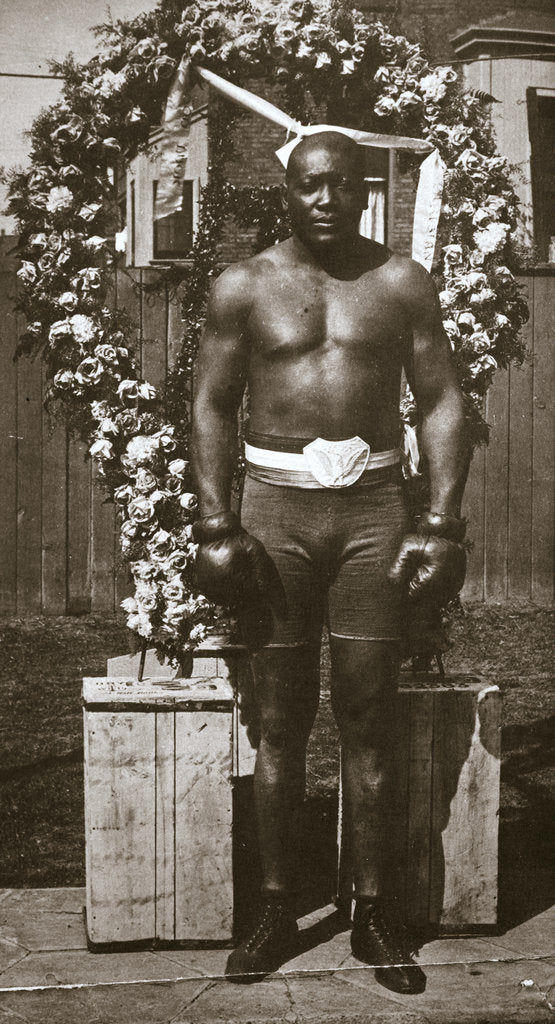 Detail of Jack Johnson, American boxer, 1910 by Unknown