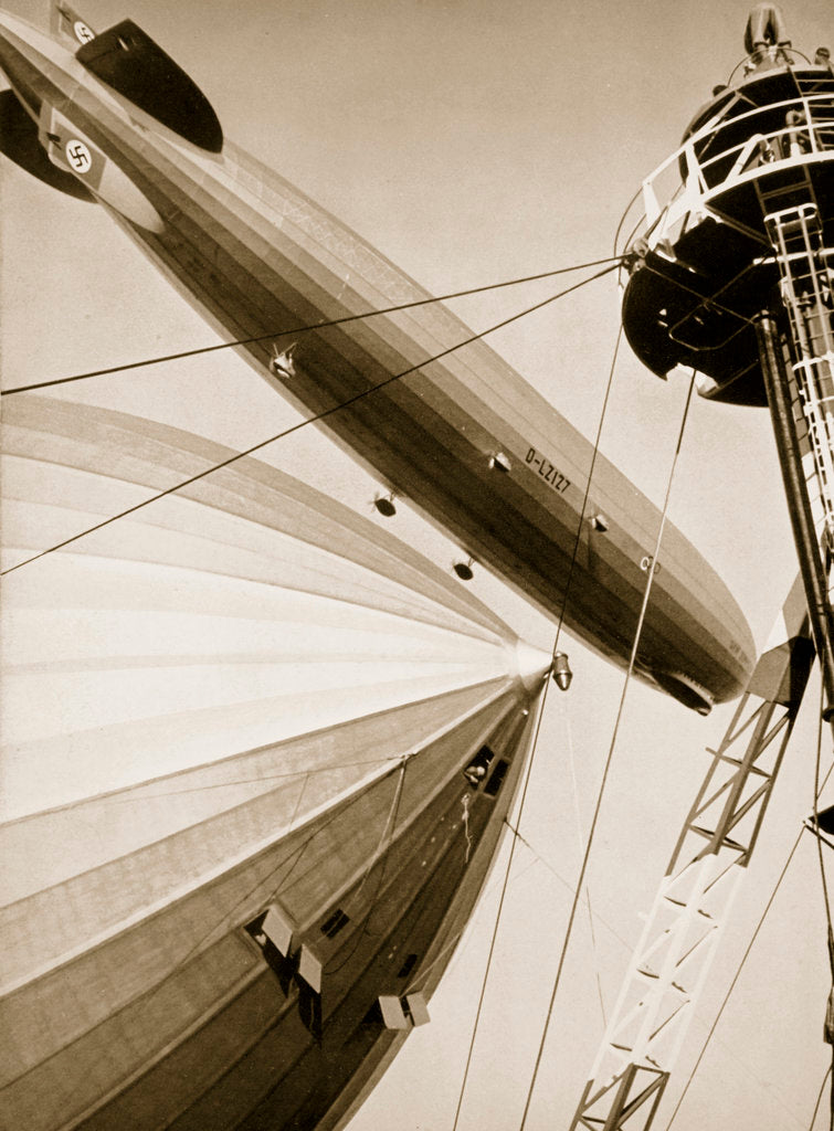 Detail of Germany's two mighty airships, the 'Graf Zeppelin' and the 'Hindenburg' by Anonymous