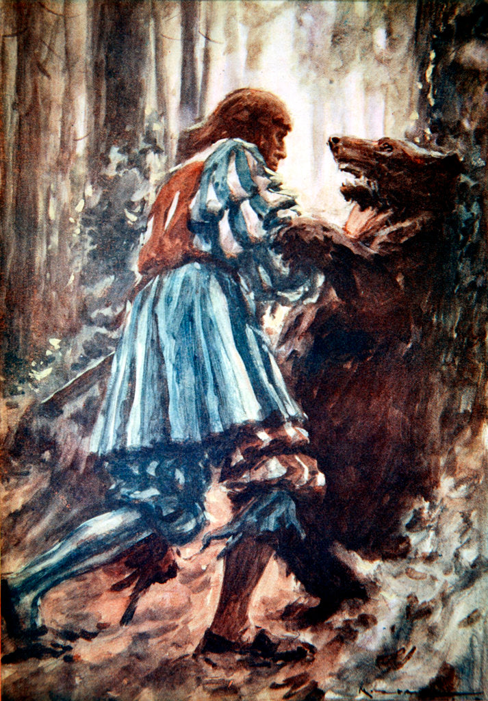 Detail of Maximilian I, Holy Roman Emperor, fighting with a bear by Arthur C. Michael