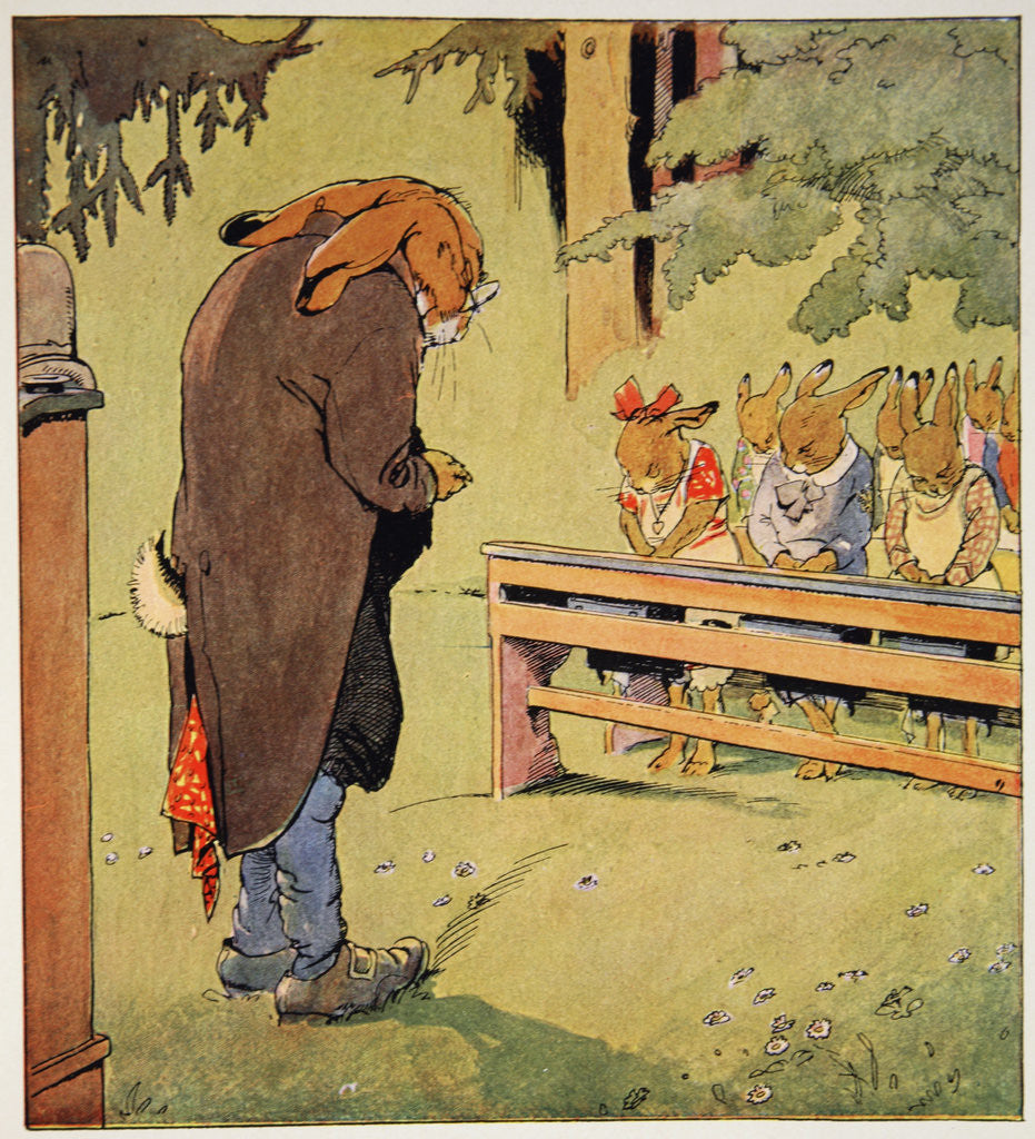 Detail of Morning prayers by Fritz Kock-Gotha
