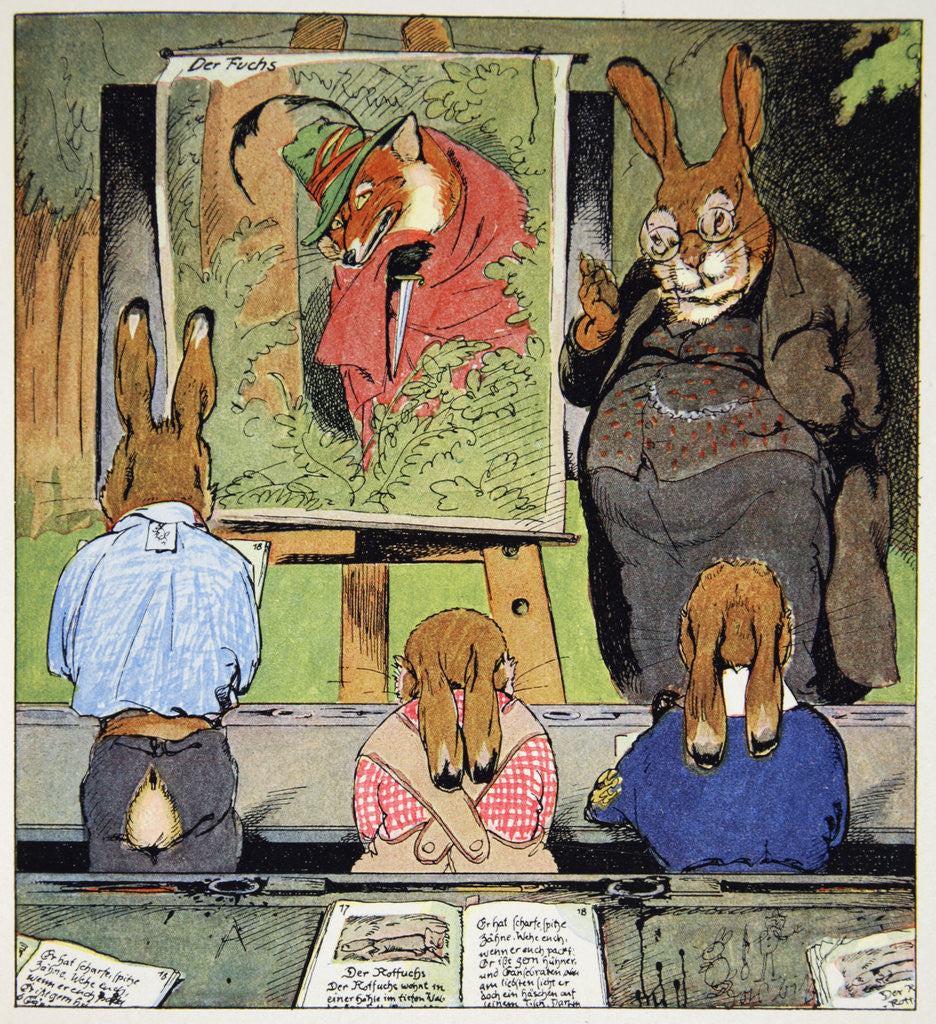 Detail of Learning about foxes by Fritz Kock-Gotha