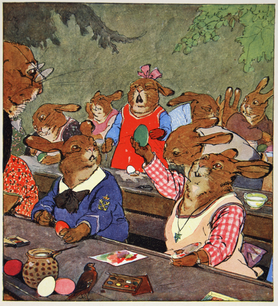 Detail of Painting eggs by Fritz Kock-Gotha