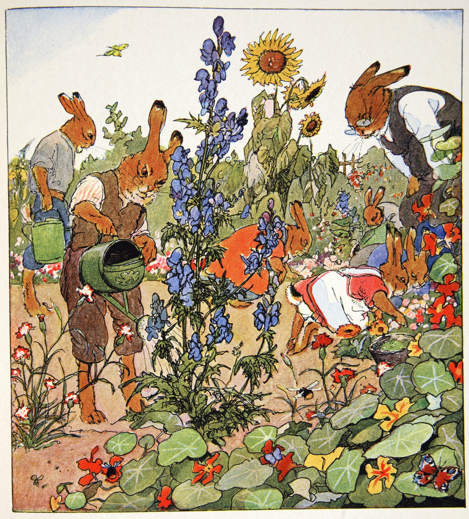 Detail of Gardening lesson by Fritz Kock-Gotha