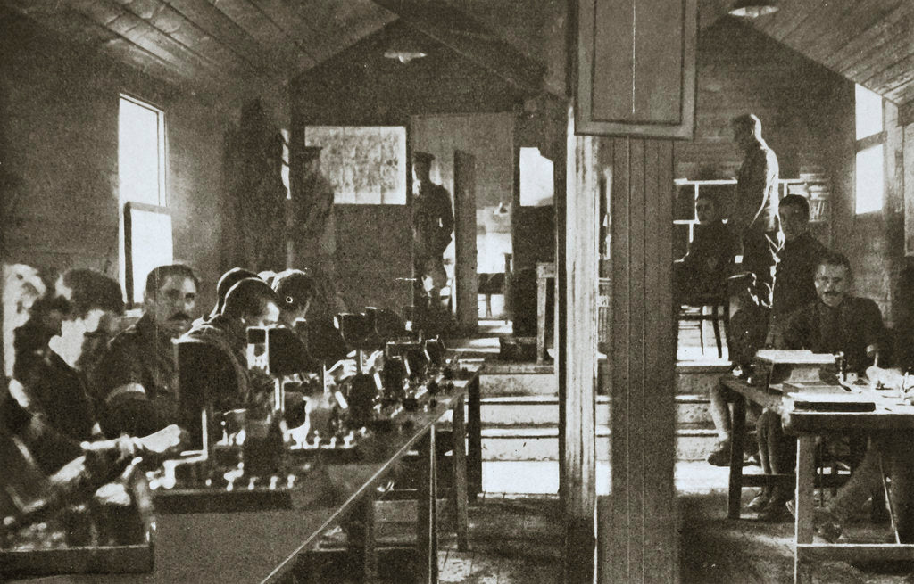 Detail of Interior of a signal exchange during the Battle of the Somme by Anonymous