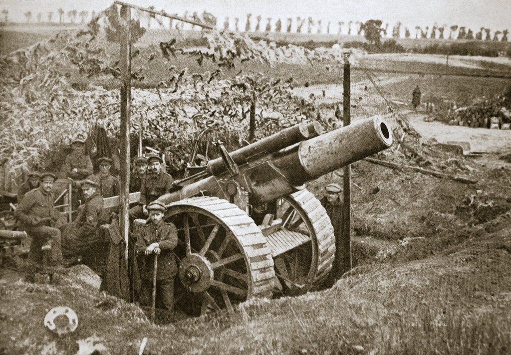 Detail of A heavy howitzer, Somme campaign, France, World War I, 1916 by Unknown