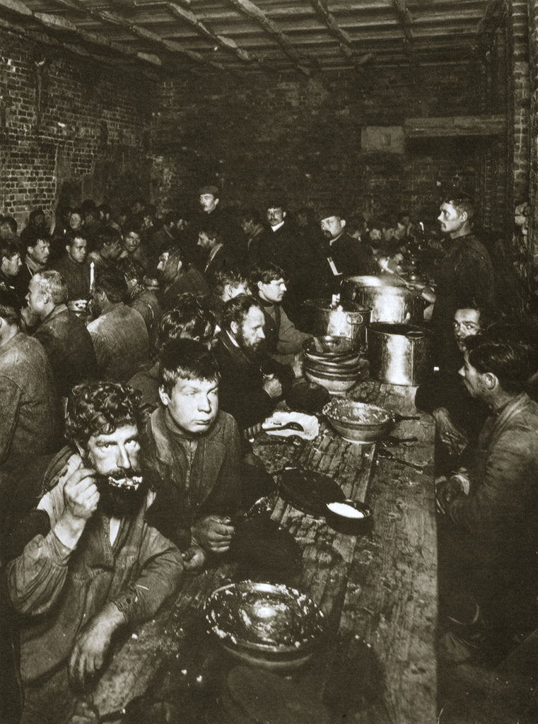 Detail of Russian manual labourers eating a meal, late 19th century by Unknown