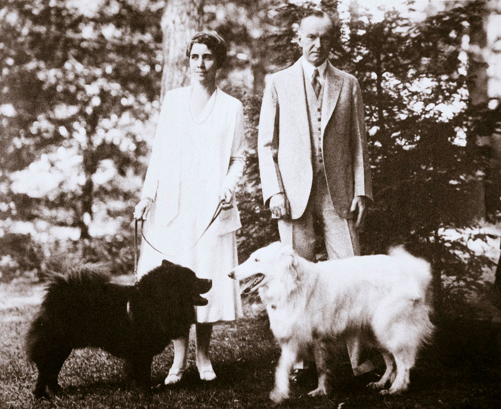 Detail of Calvin Coolidge and his wife by Anonymous