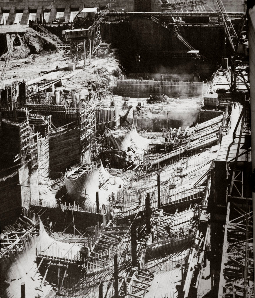 Detail of Building the Fort Loudon Dam by Anonymous