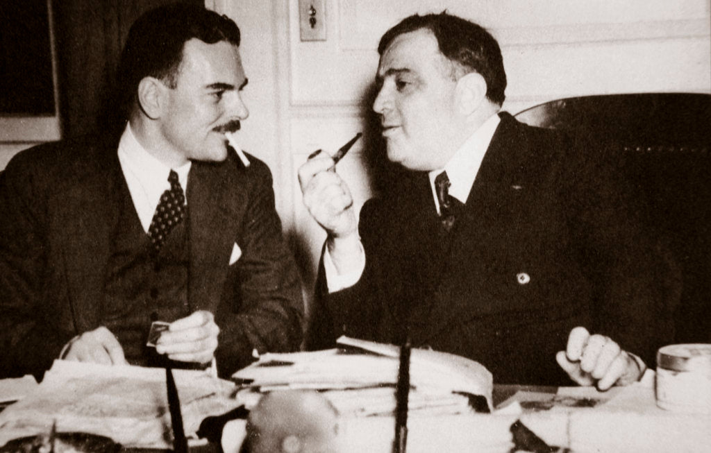 Detail of Thomas E Dewey with Fiorello H La Guardia, Mayor of New York by Anonymous