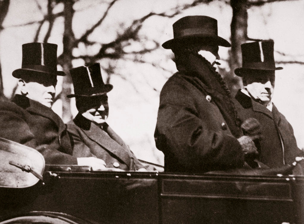 Detail of Presidents Wilson and Harding travelling to the Capitol by Anonymous