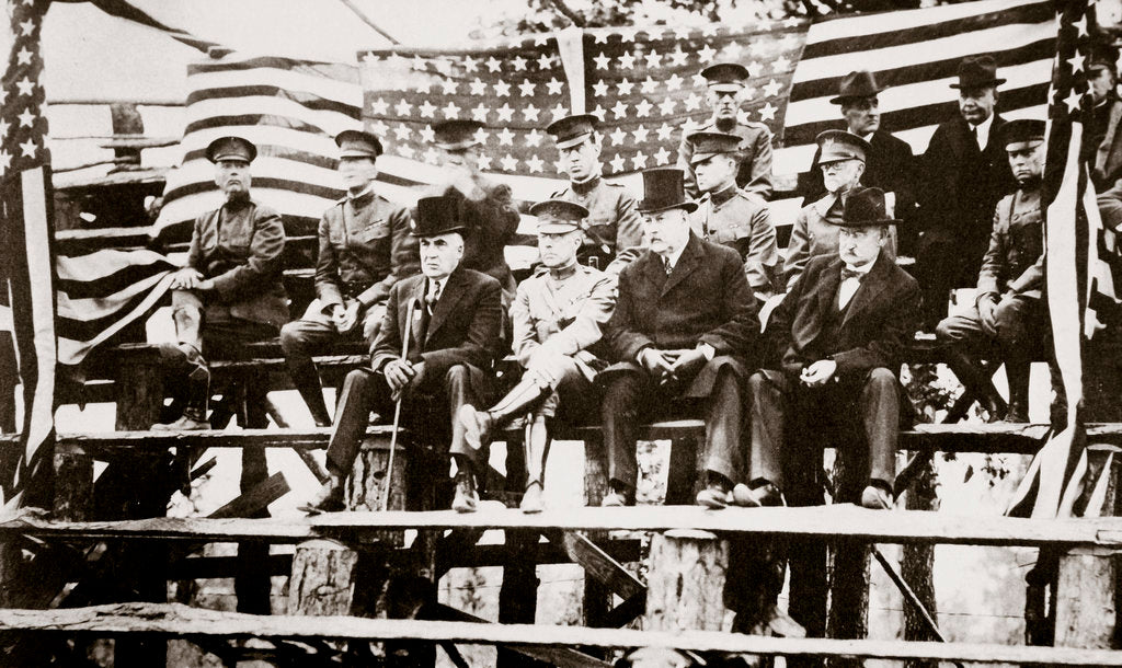 Detail of President Warren G Harding at a baseball park by Anonymous