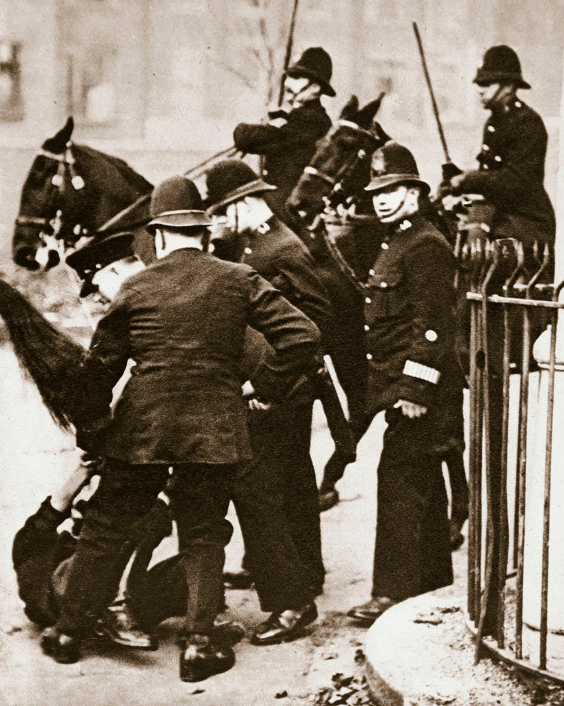 Detail of Police arresting a group of hunger marchers in London by Anonymous