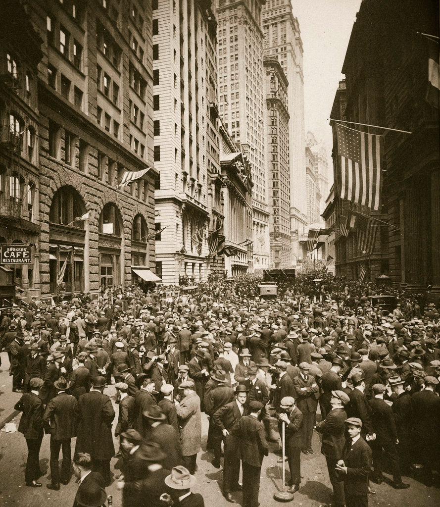 Detail of Crowds on Wall Street by Anonymous