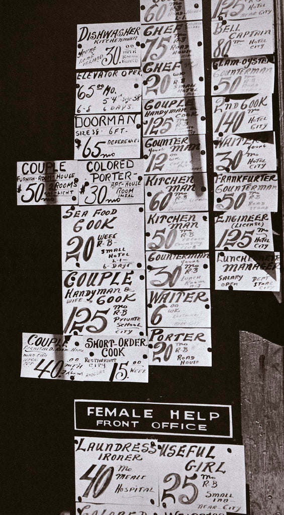 Detail of Window of an employment office, on Sixth Avenue near Forty-third Street, New York by Anonymous
