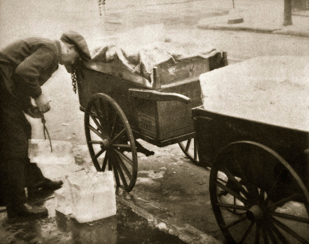 Detail of Ice man making his morning deliveries in West 10th Street by Anonymous