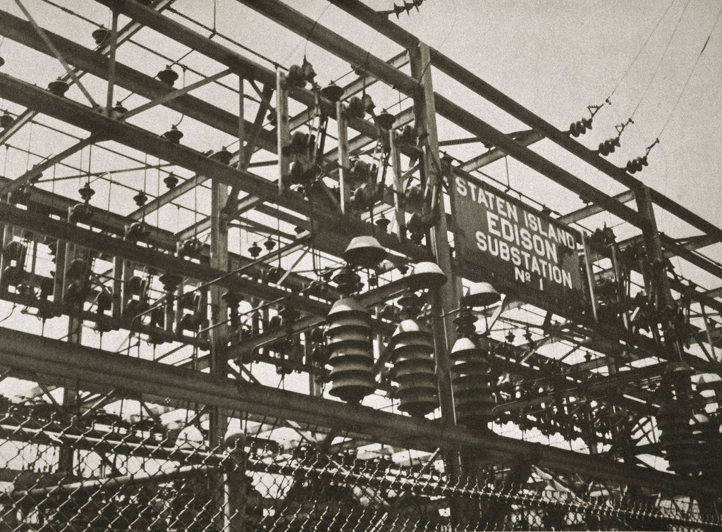 Detail of Electrical substation Number 1 on Staten Island, New York, USA, early 1930s by Unknown