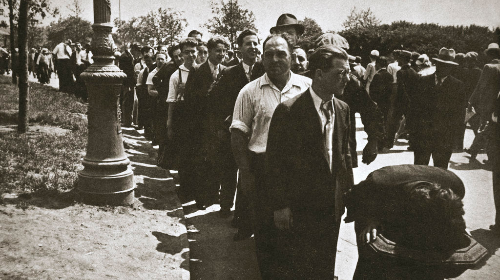 Detail of Workmen queuing for water by Anonymous
