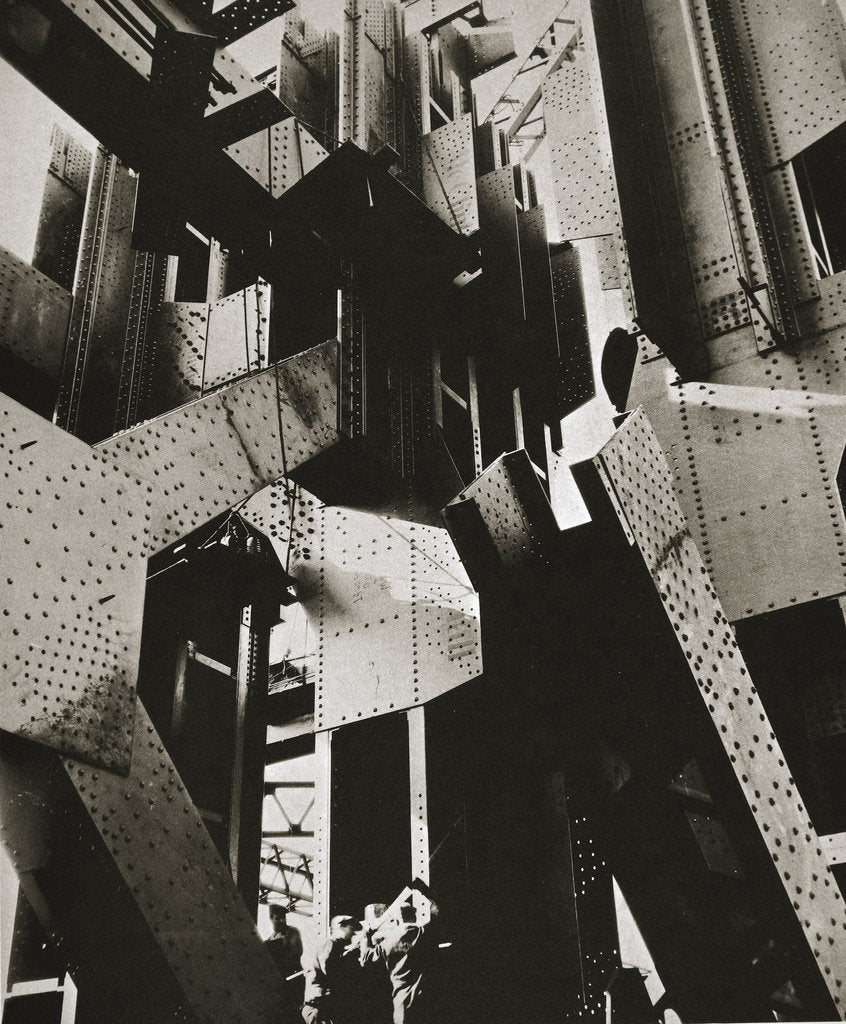 Detail of Construction of one of the towers of the George Washington Bridge, New York, USA, late 1920s by Unknown