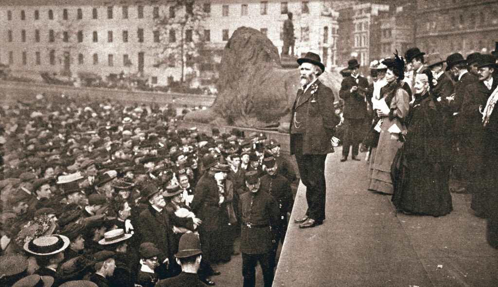 Detail of Keir Hardie addressing the first women's suffrage demonstration by Anonymous
