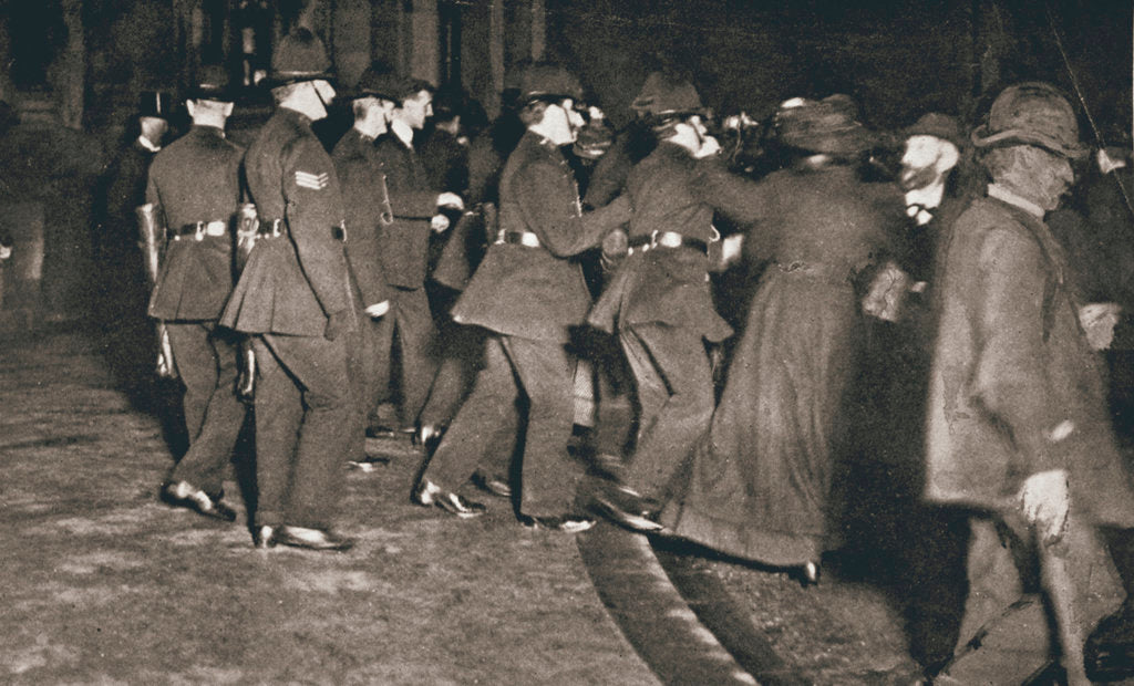 Detail of The Women's Freedom League attempting to enter the House of Commons by Anonymous