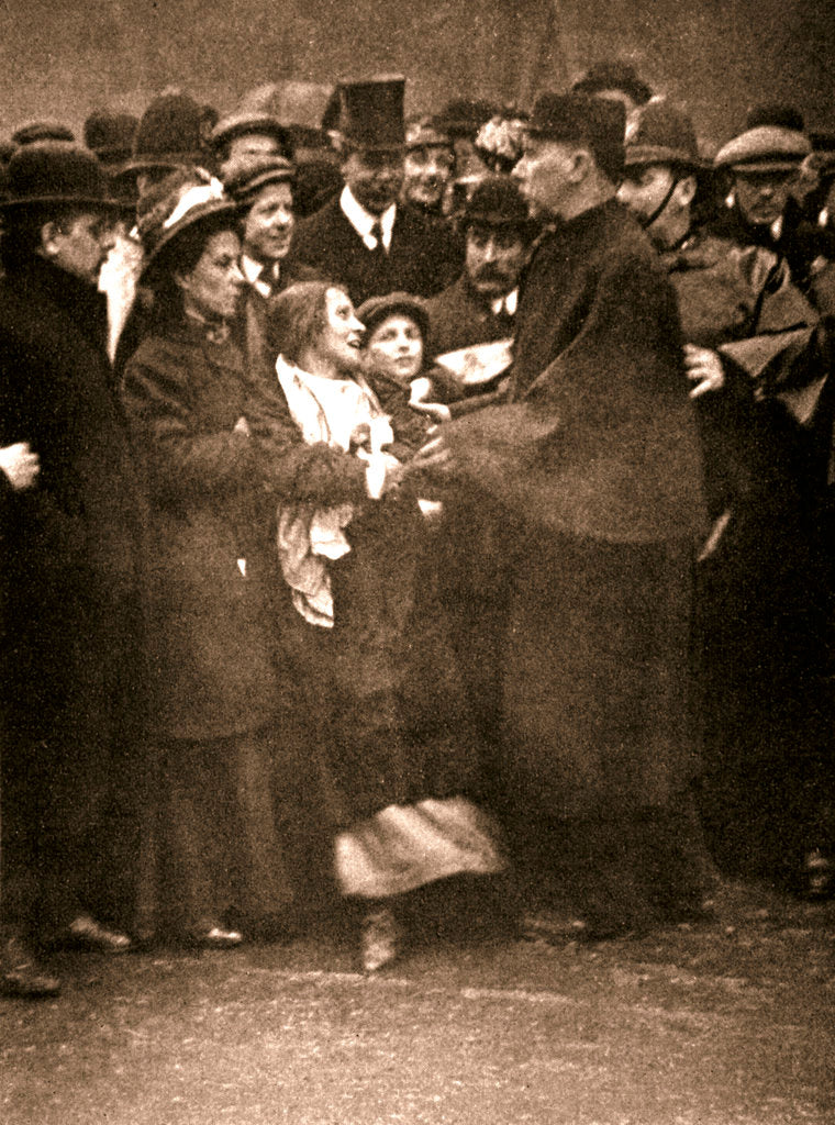 Detail of The arrest of suffragette Dora Marsden by Anonymous