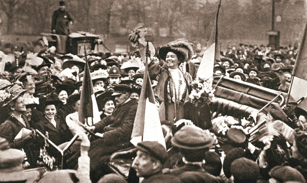 Detail of Britsh suffragette Emmeline Pethick-Lawrence's release from prison by Anonymous